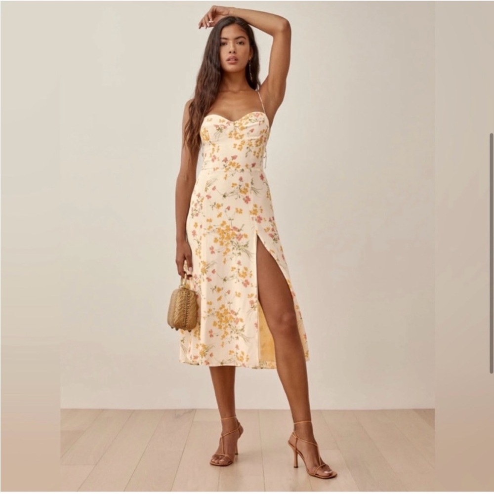 Reformation Juliette Dress A-line Floral Pattern